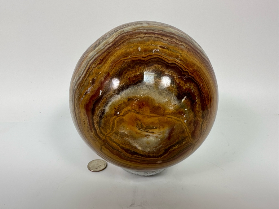 Large Banded Brown Agate Sphere 6W [Photo 4]