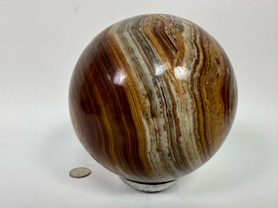 Large Banded Brown Agate Sphere 6W [Photo 6]