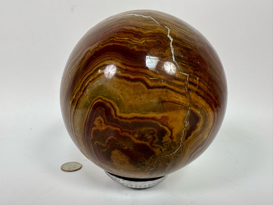 Large Banded Brown Agate Sphere 6W [Photo 7]