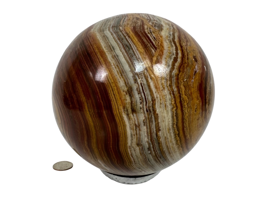 Large Banded Brown Agate Sphere 6W [Photo 1]