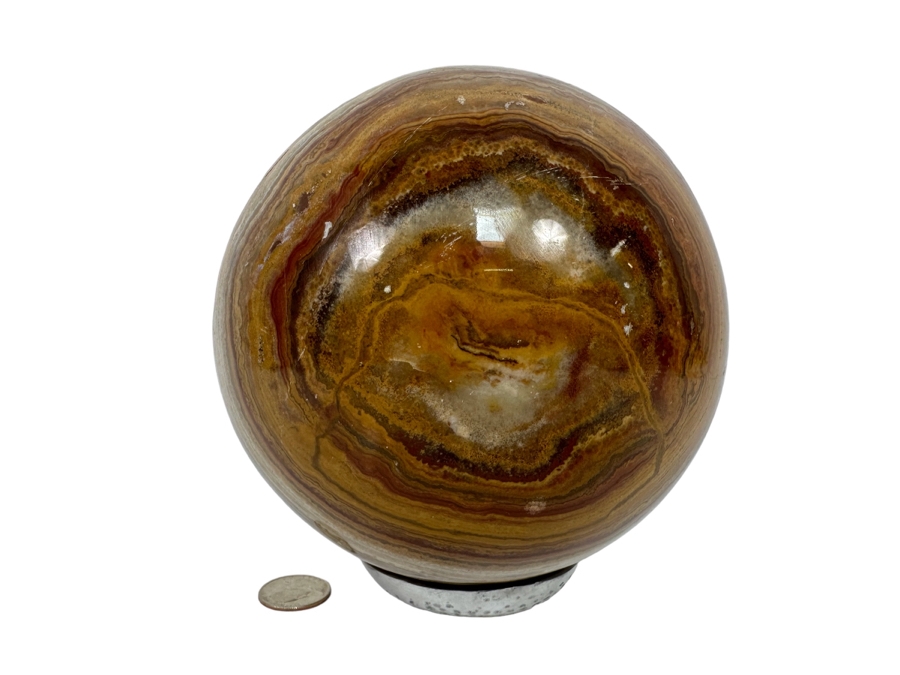 Large Banded Brown Agate Sphere 6W [Photo 2]