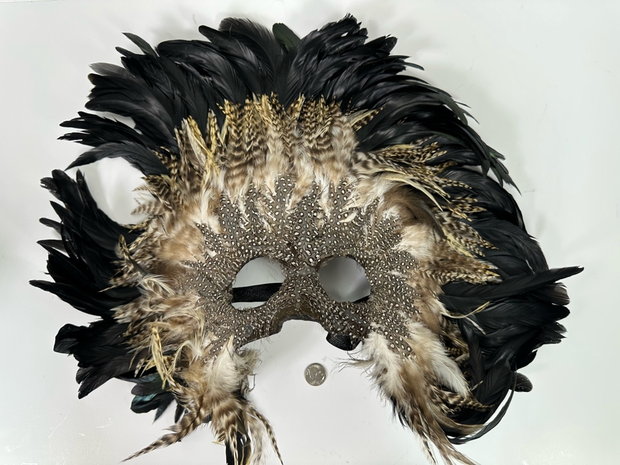 Handmade Feather Mask 21W X 16H [Photo 2]