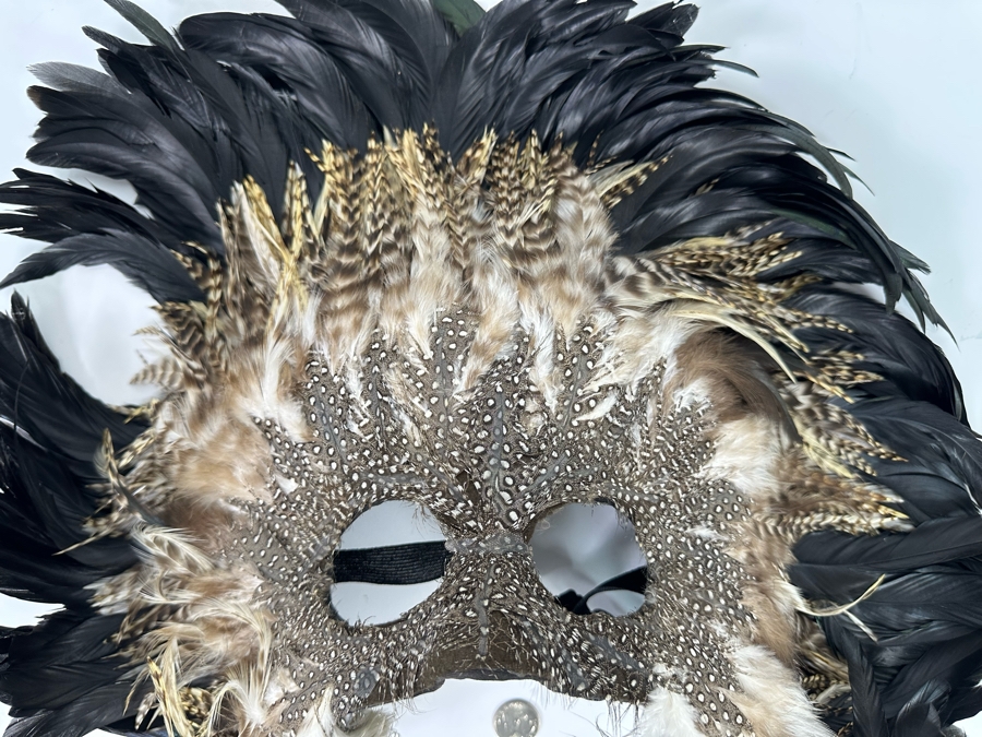 Handmade Feather Mask 21W X 16H [Photo 6]
