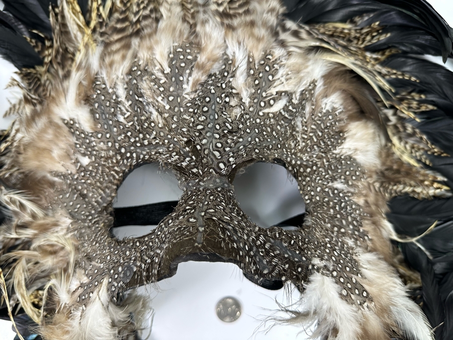 Handmade Feather Mask 21W X 16H [Photo 4]