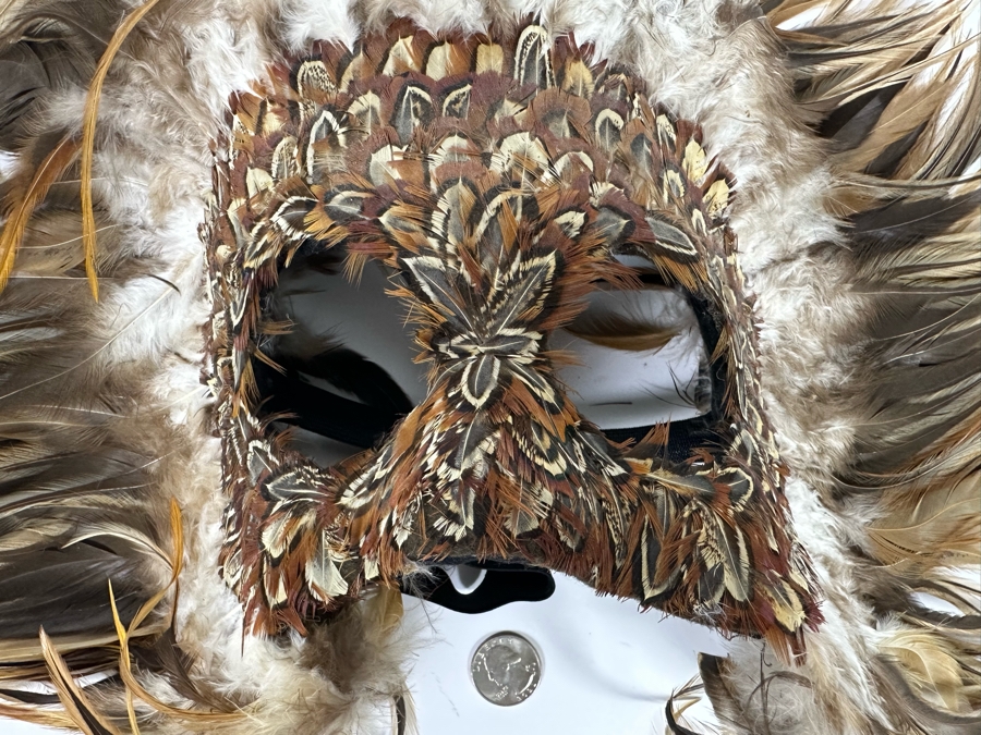 Handmade Feather Mask 16W X 12H [Photo 4]