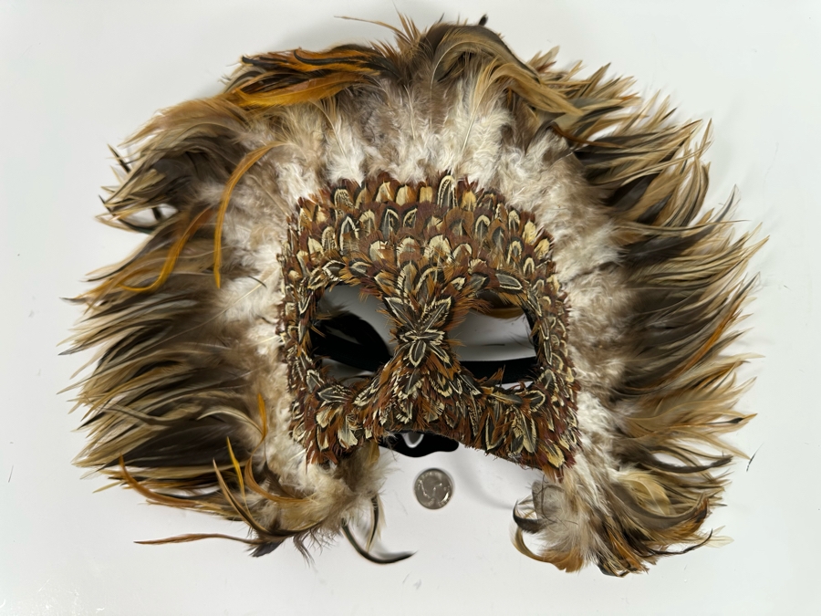 Handmade Feather Mask 16W X 12H [Photo 3]
