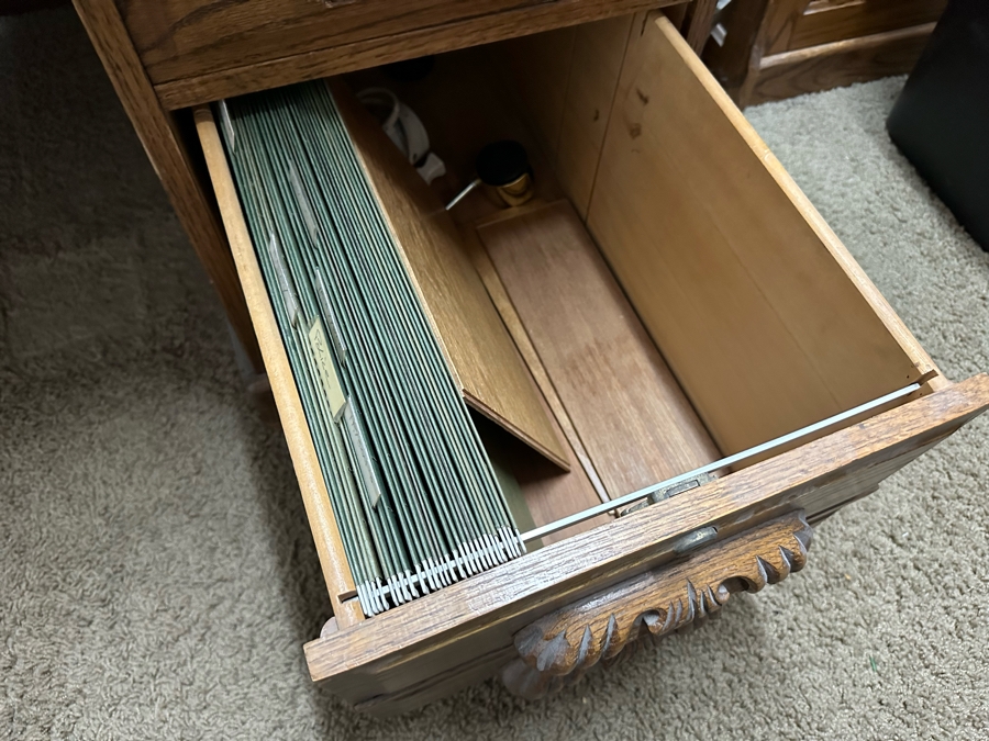 Oak Office Desk 72W X 36D X 30H [Photo 9]