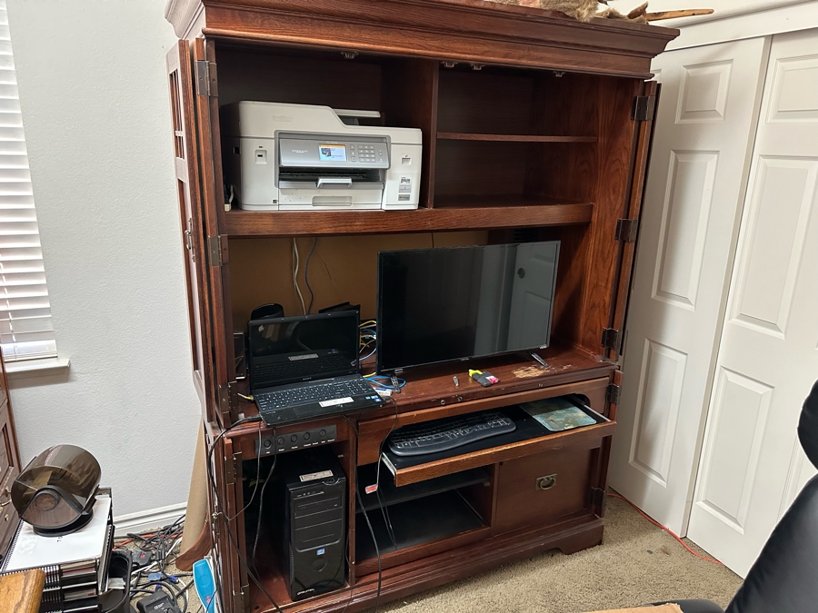 Arts & Crafts Style Armoire Cabinet 60W X 27D X 78H [Photo 2]