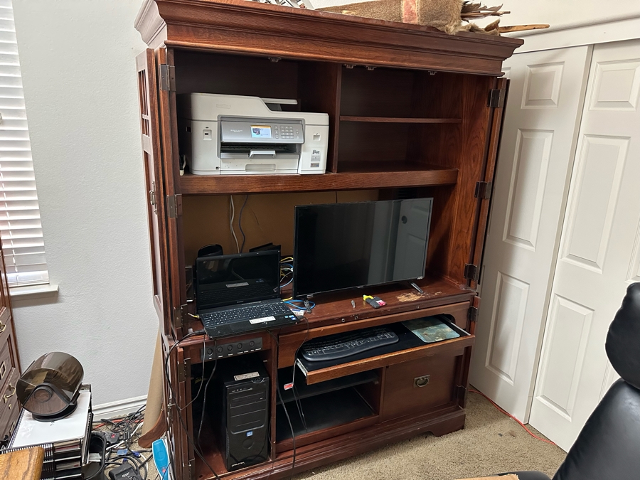 Arts & Crafts Style Armoire Cabinet 60W X 27D X 78H [Photo 3]