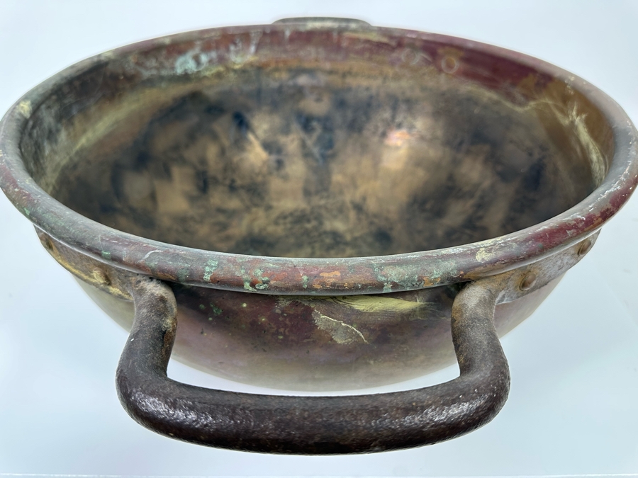 Antique Authentic Large Copper Candy Confectionery Making Cook Pot With Handles Heavy 28W X 21D X 10H [Photo 8]