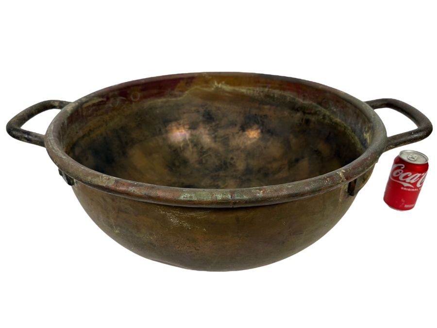 Sold at Auction: Rare Large Copper Candy Kettle, Cauldron, Pot, Vat