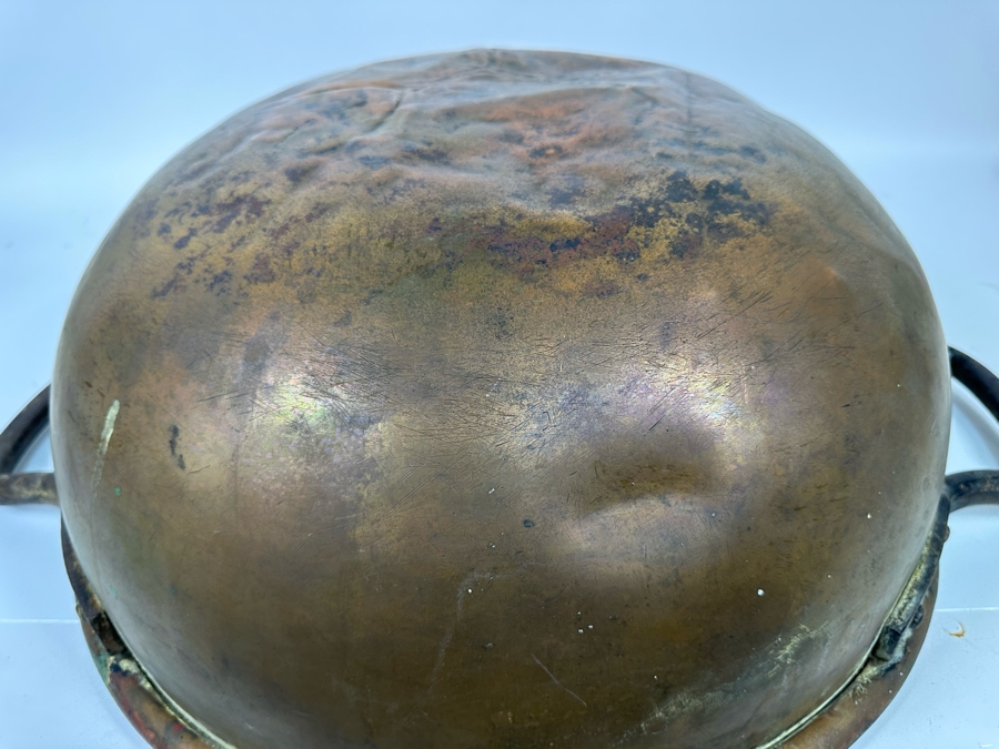 Antique Authentic Large Copper Candy Confectionery Making Cook Pot With Handles Heavy 28W X 21D X 10H [Photo 10]