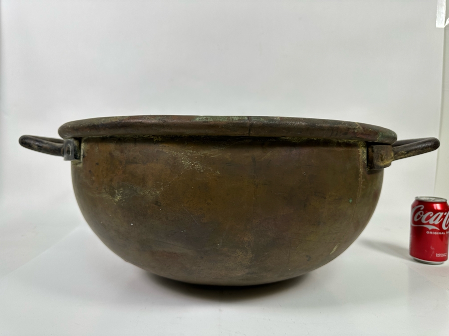 Antique Authentic Large Copper Candy Confectionery Making Cook Pot With Handles Heavy 28W X 21D X 10H [Photo 6]