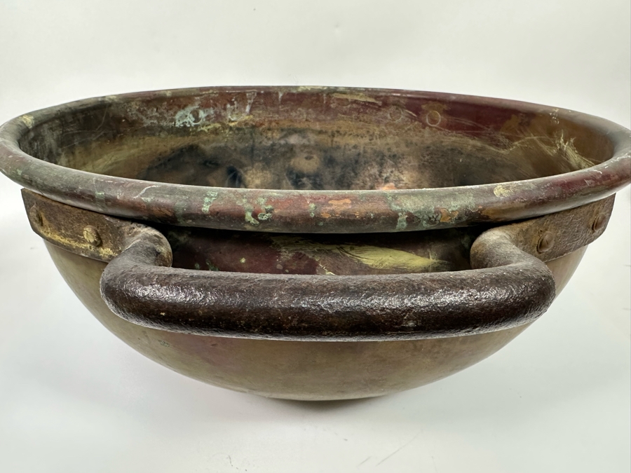 Antique Authentic Large Copper Candy Confectionery Making Cook Pot With Handles Heavy 28W X 21D X 10H [Photo 7]