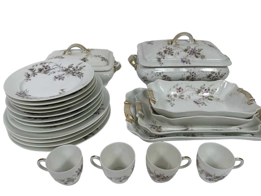 Last Minute Add - French Haviland Limoges China Set CFH GDM [Photo 1]