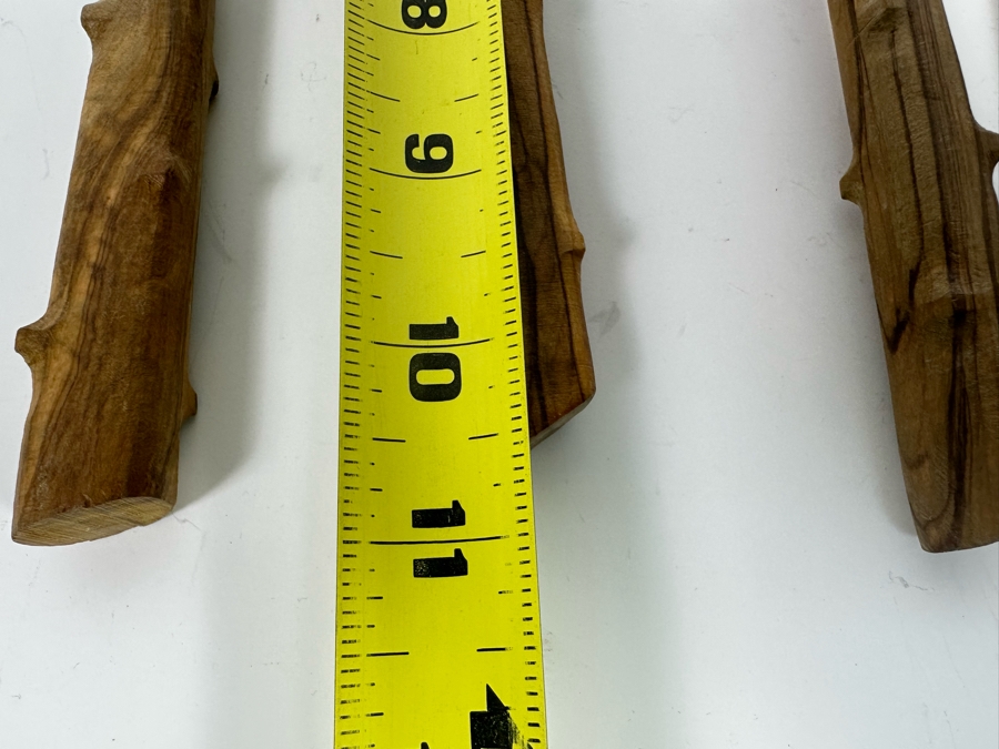 Last Minute Add - Pair Of Carved Wooden Salad Bowl Serving Forks And Spoons 10.5L [Photo 6]