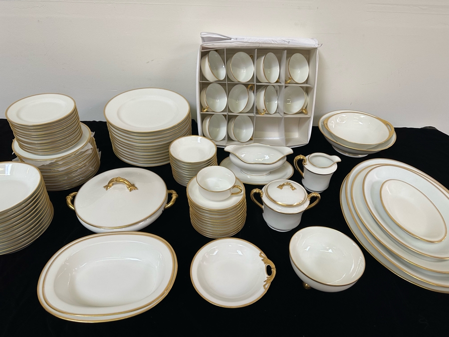 Last Minute Add - Elegant French Haviland Limoges Gold Rim China Set [Photo 3]