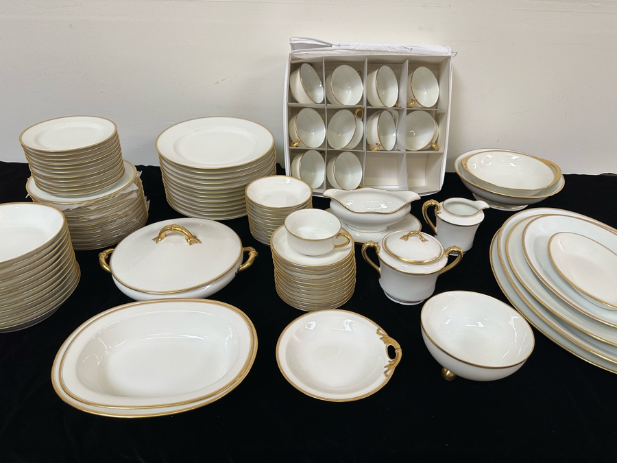 Last Minute Add - Elegant French Haviland Limoges Gold Rim China Set [Photo 2]