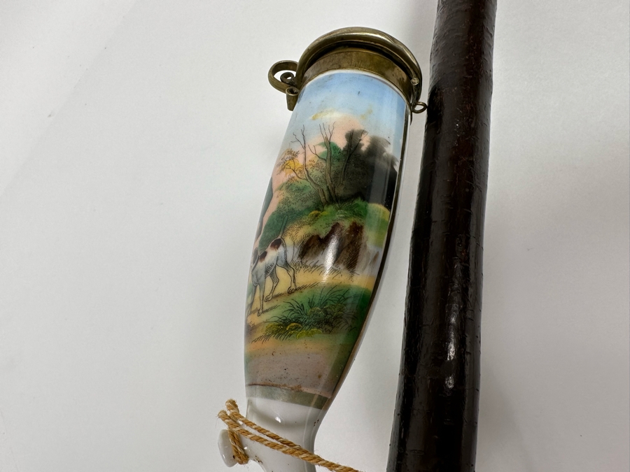 Last Minute Add - Vintage European German Long Porcelain Smoking Pipe [Photo 7]