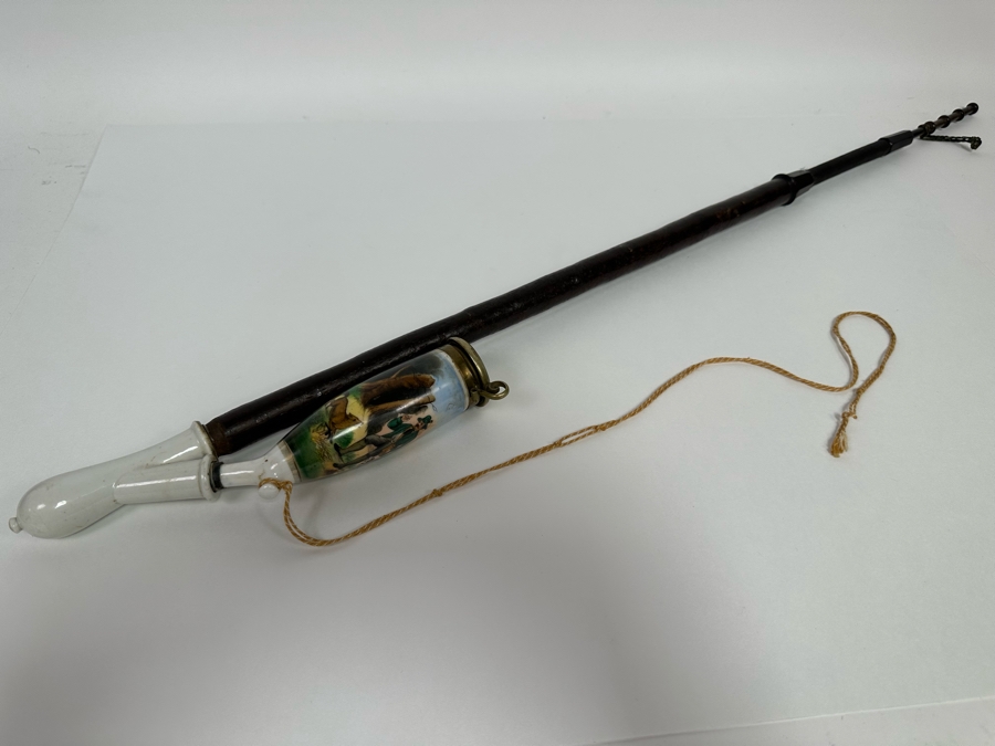 Last Minute Add - Vintage European German Long Porcelain Smoking Pipe [Photo 3]