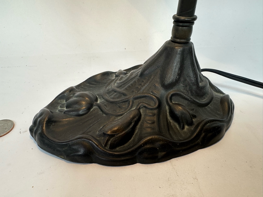 Last Minute Add - Contemporary Metal Pond Lily Accent Lamp With Glass Shade 19H [Photo 5]