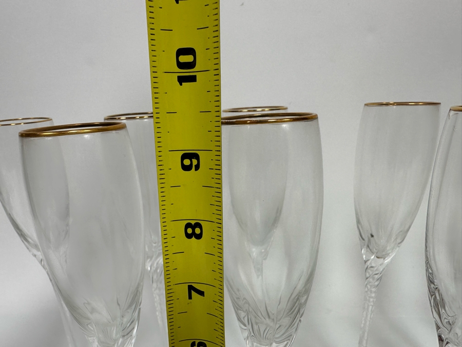 Last Minute Add - Twelve Mikasa Crystal Champagne Flutes Stemware Glasses 9.5H [Photo 8]
