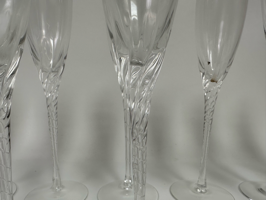Last Minute Add - Twelve Mikasa Crystal Champagne Flutes Stemware Glasses 9.5H [Photo 4]