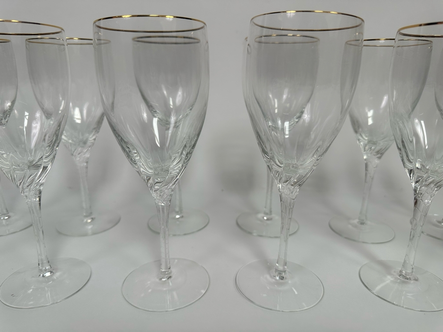 Last Minute Add - Twelve Mikasa Crystal Water Goblets Stemware Glasses ...