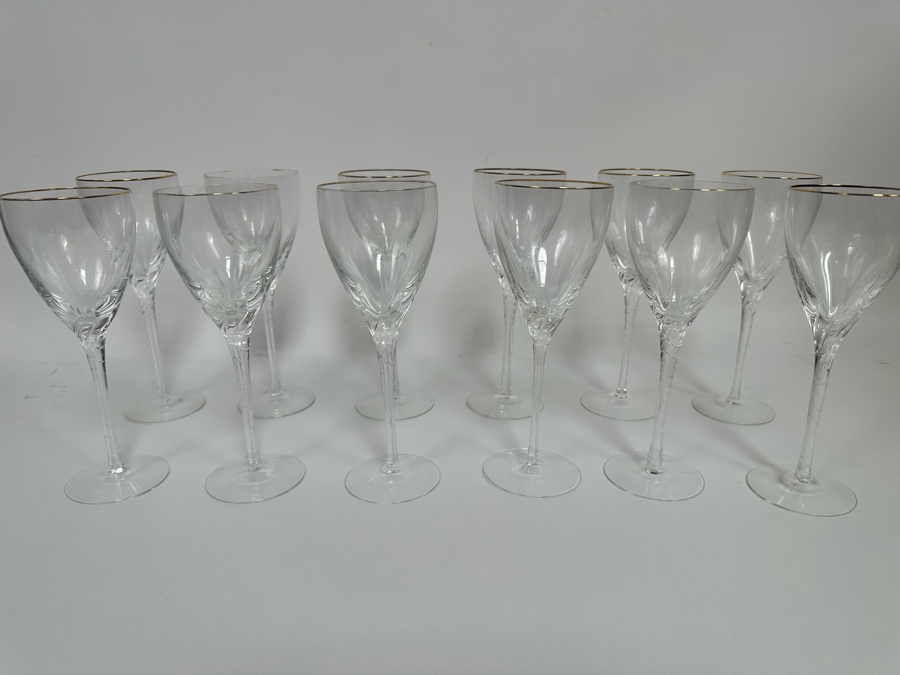 Last Minute Add - Twelve Mikasa Crystal Wine Stemware Glasses 8.5H [Photo 2]