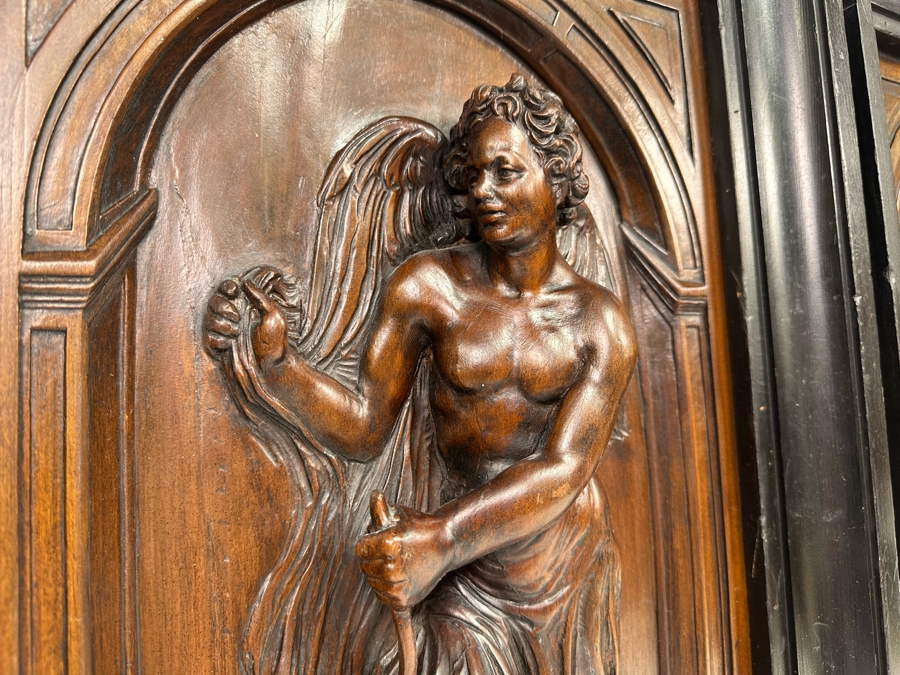 Pair Of Relief Carved Wooden Panels With Frames 17W X 25.5H X 2.5D [Photo 7]