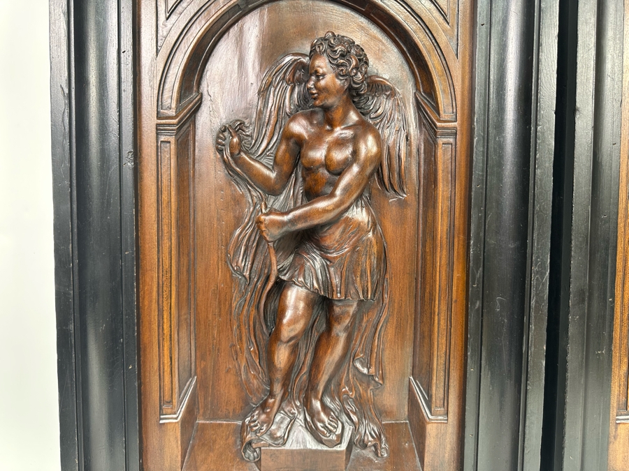 Pair Of Relief Carved Wooden Panels With Frames 17W X 25.5H X 2.5D [Photo 6]