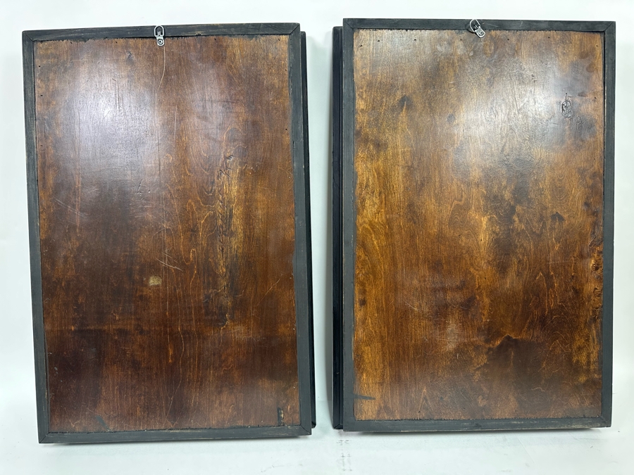 Pair Of Relief Carved Wooden Panels With Frames 17W X 25.5H X 2.5D [Photo 13]