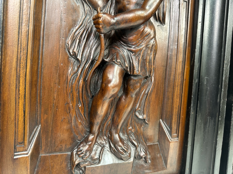 Pair Of Relief Carved Wooden Panels With Frames 17W X 25.5H X 2.5D [Photo 8]