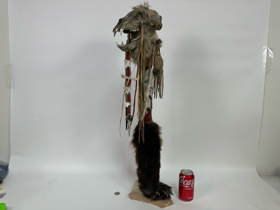 Native American Coyote Skull Spirit Chaser Freestanding Sculpture 31H [Photo 21]