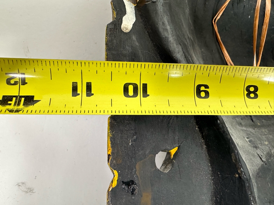 Pair Of Large Vintage Wooden Tibetan Buddhist Hand Carved Hand Painted Masks 10W X 23H X 8D / 10.5W X 18.5H X 5D [Photo 16]