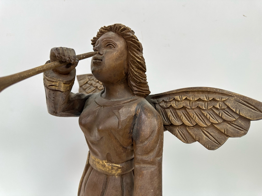 Carved Wooden Angel Sculpture 16W X 18.5H [Photo 5]