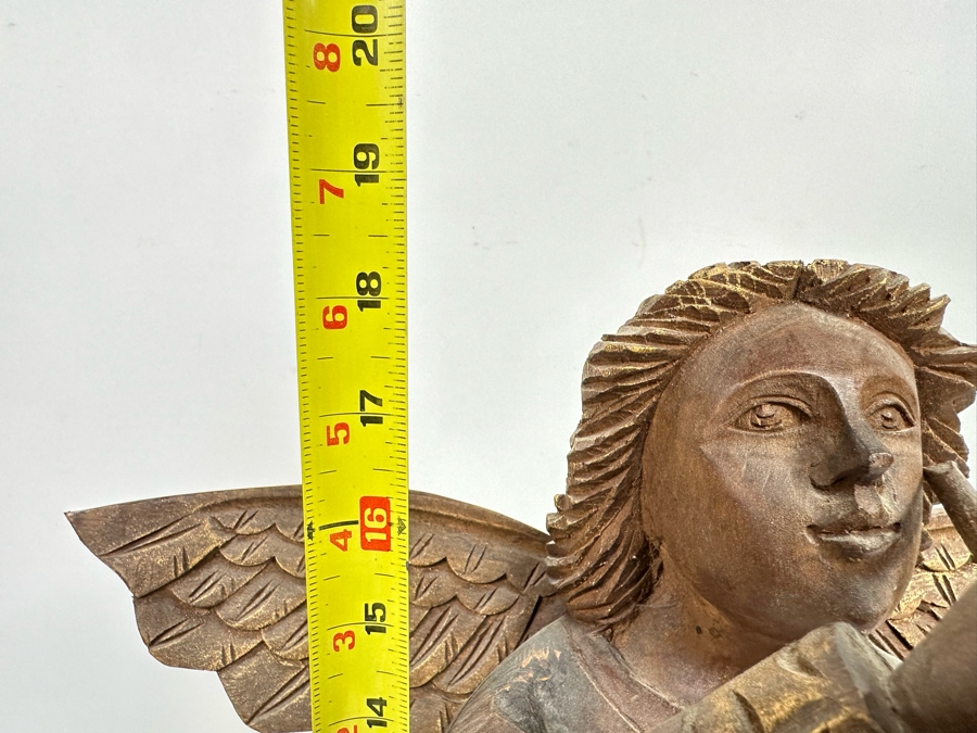 Carved Wooden Angel Sculpture 16W X 18.5H [Photo 8]