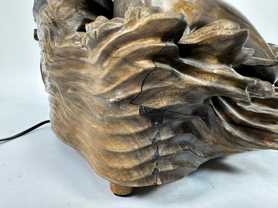 Impressive Hand Carved Wooden Chinese Dragon Telephone One-Of-A-Kind Collector's Piece - See Photos 14W X 8D X 7H [Photo 19]