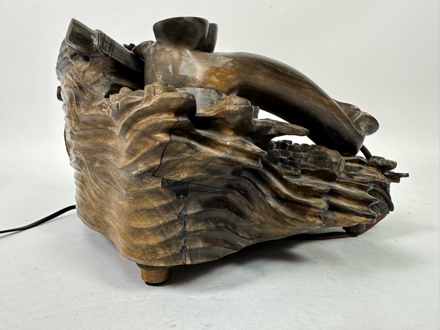 Impressive Hand Carved Wooden Chinese Dragon Telephone One-Of-A-Kind Collector's Piece - See Photos 14W X 8D X 7H [Photo 18]