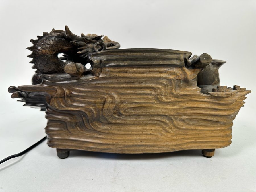 Impressive Hand Carved Wooden Chinese Dragon Telephone One-Of-A-Kind Collector's Piece - See Photos 14W X 8D X 7H [Photo 4]