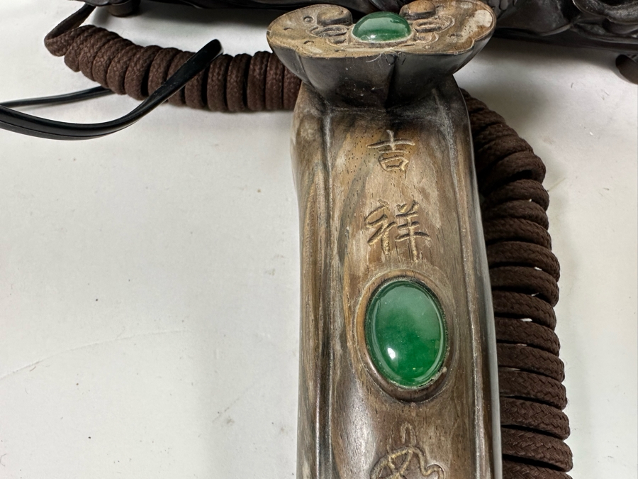 Impressive Hand Carved Wooden Chinese Dragon Telephone One-Of-A-Kind Collector's Piece - See Photos 14W X 8D X 7H [Photo 33]