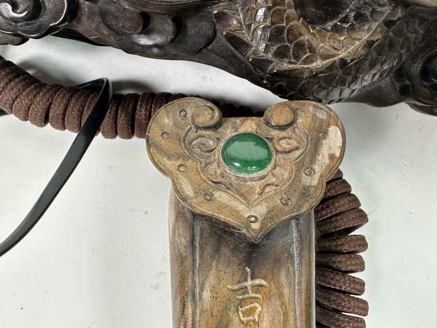 Impressive Hand Carved Wooden Chinese Dragon Telephone One-Of-A-Kind Collector's Piece - See Photos 14W X 8D X 7H [Photo 34]