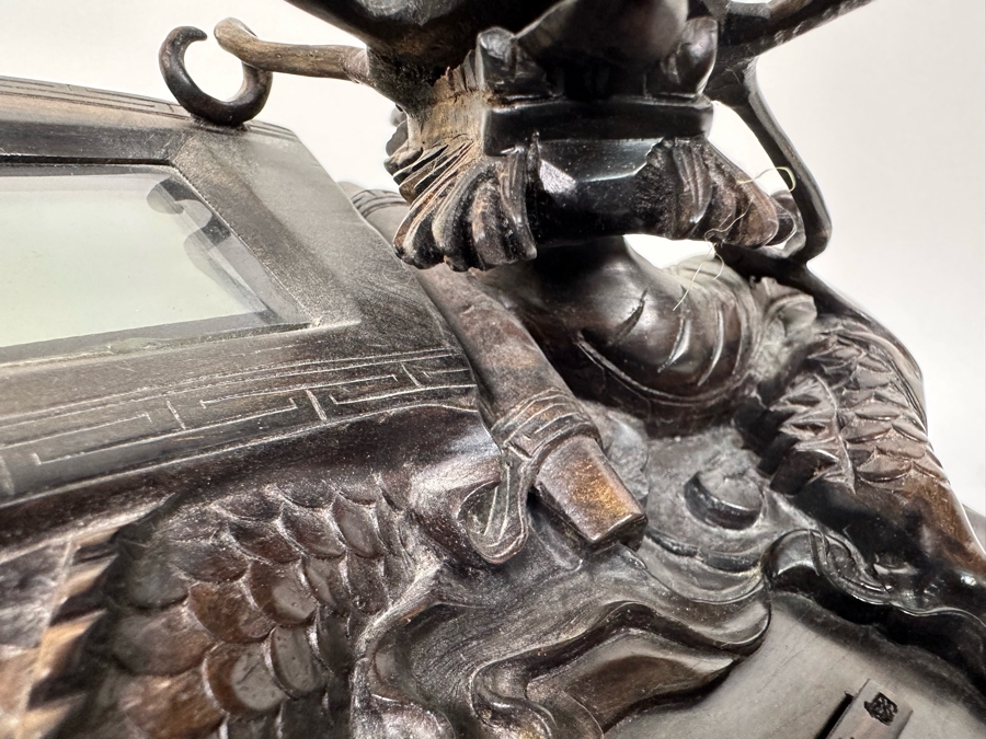 Impressive Hand Carved Wooden Chinese Dragon Telephone One-Of-A-Kind Collector's Piece - See Photos 14W X 8D X 7H [Photo 30]