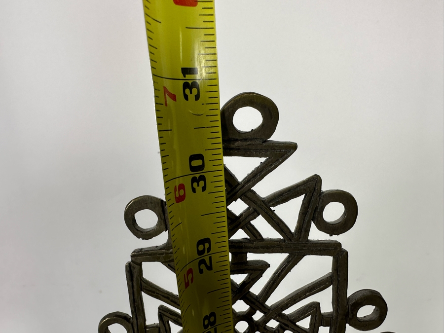 Vintage Large Ethiopian Coptic Oriental Orthodox Christian Handmade Metal Freestanding Cross 21.5W X 31H [Photo 12]