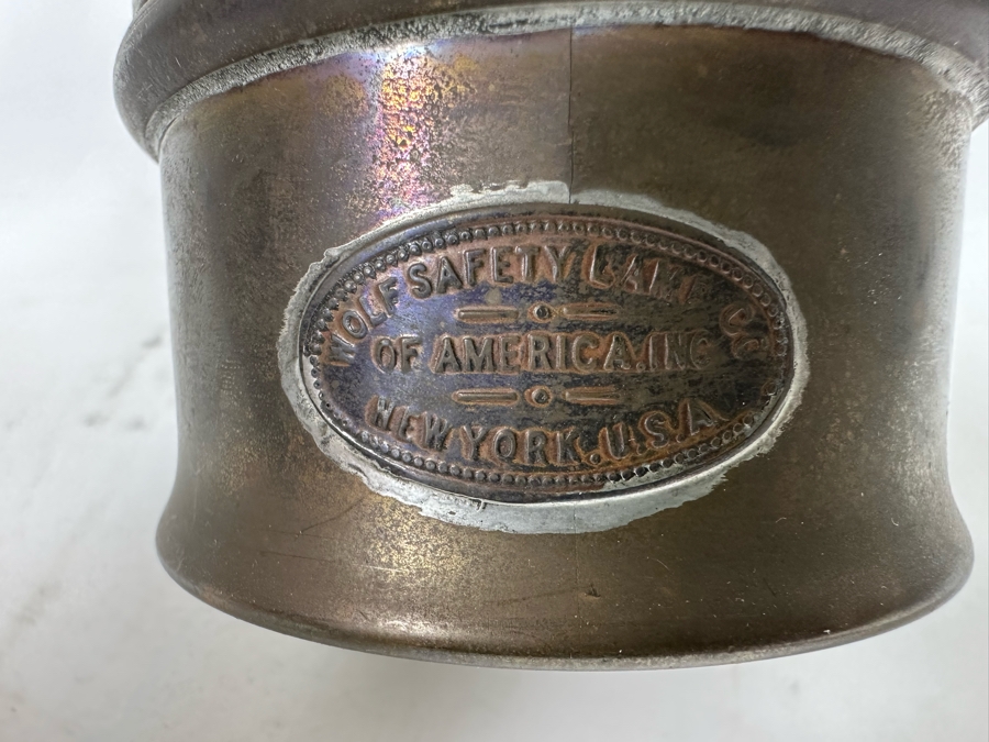 Antique Wolf Safety Lamp Of America Co. New York, Coal Miners Lamp 11.5H [Photo 4]