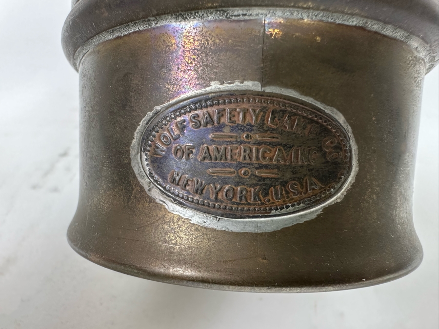Antique Wolf Safety Lamp Of America Co. New York, Coal Miners Lamp 11.5H [Photo 3]