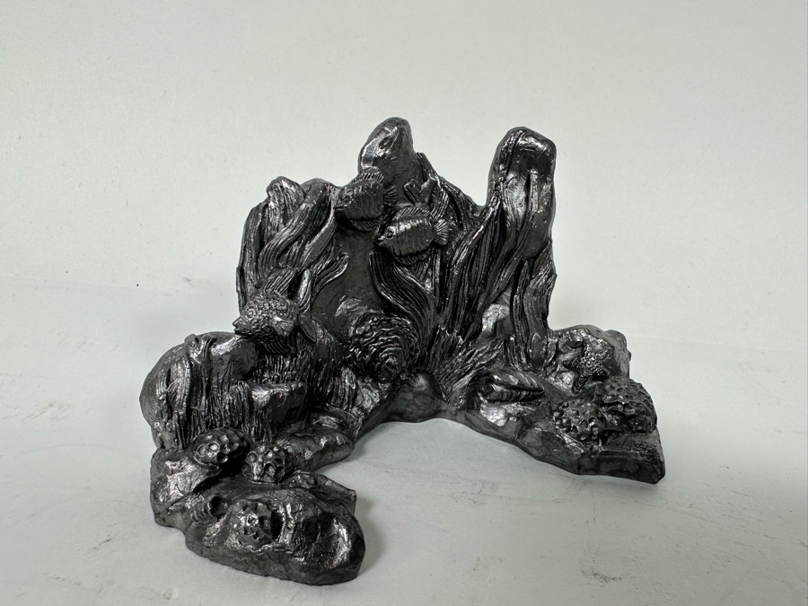 Michael Ricker Collection Of Six Pewter Dolphin Figurines Signed Ricker And Pair Of Michael Ricker Pewter Coral Reef Figurines [Photo 10]