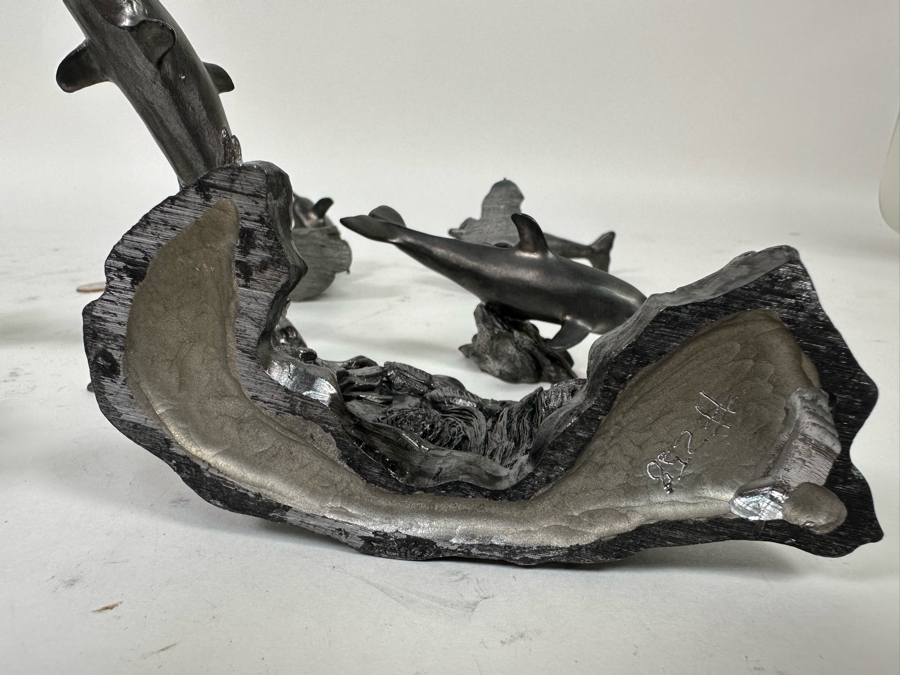 Michael Ricker Collection Of Six Pewter Dolphin Figurines Signed Ricker And Pair Of Michael Ricker Pewter Coral Reef Figurines [Photo 21]