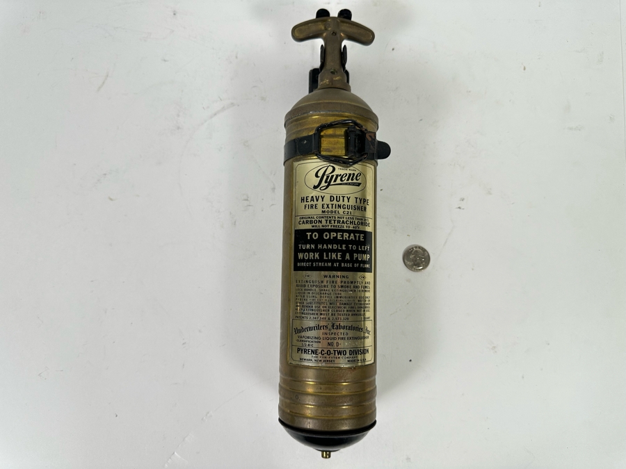 Vintage Pyrene Brass Heavy Duty Type Fire Extinguisher 14L [Photo 2]