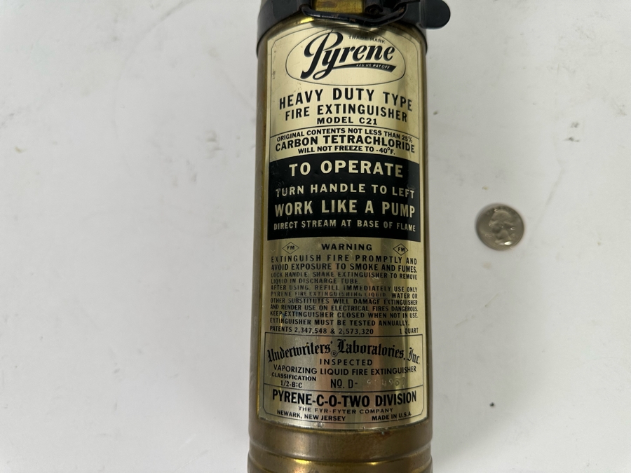 Vintage Pyrene Brass Heavy Duty Type Fire Extinguisher 14L [Photo 4]
